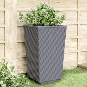 Fioriere Da Giardino 2 Pz Grigie 32,5x32,5x57 Cm İn Pp /