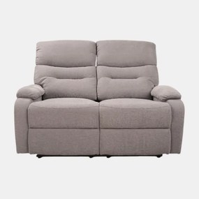 Divano 2 Posti Relax Manuale L135 cm in Tessuto Tortora SOAVE