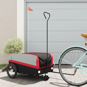 Rimorchio Da Bici Nero E Rosso 45 Kg İn Ferro /