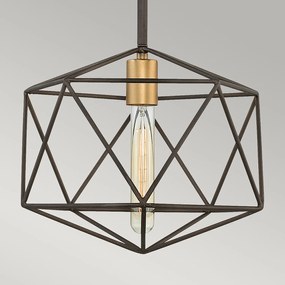 Sospensione Industrial Nordica Astrid Metallo Bronzo Opaco 1 Luce E27