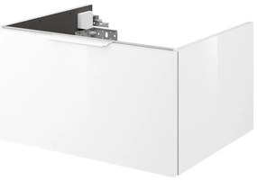 Mobile da bagno sospeso sotto lavabo L 60 x H 32 x P 48 cm bianco opaco, 1 cassetto Neo, Maniglie acquistabili separatamente