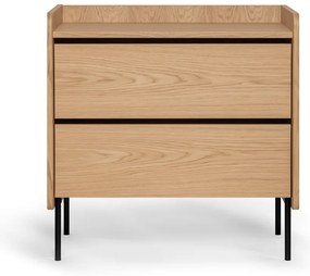 Cassettiera alta colore naturale in rovere 80x82 cm Wrap - Bonami Selection