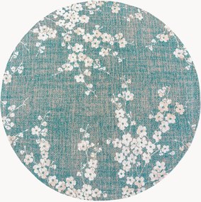 Tappeto rotondo jacquard lavabile da interno-esterno Sakura