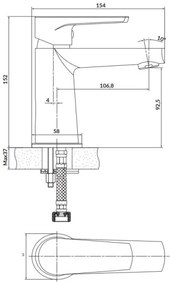 Cersanit S951-362 - Rubinetto del lavandino MODUO 15,2 cm cromo lucido
