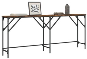 Tavolo Consolle Rovere Fumo 180x29x75 Cm İn Legno Multistrato /