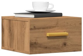 Comodini A Muro 2 Pz Rovere Artigianale 35x35x20 Cm /