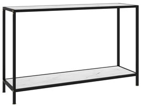 Tavolo Consolle Bianco 120x35x75 Cm İn Vetro Temperato /