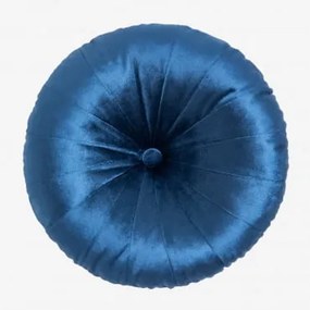 Cuscino rotondo in velluto (Ø38 cm) Kumba Blu - Sklum