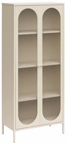 Vetrina in metallo color crema 80x186x40 cm Luna - Støraa