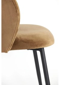 Sedia da pranzo in velluto marrone Elyna - Light &amp; Living