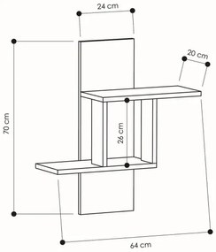 Mensola MILL 70x64 cm antracite