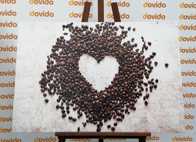 Quadro su tela – Cuore di chicchi di caffè