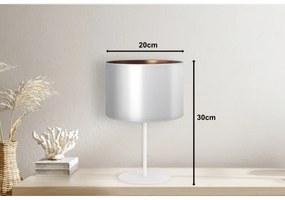 Duolla - Lampada da tavolo CANNES 1xE14/15W/230V diametro 20 cm argento/rame/bianco
