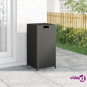 vidaXL Pattumiera Nera 40x40x80 cm in Polyrattan