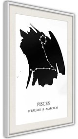 Poster  Zodiac: Pisces I  Cornice Quadri Cornice nera con pass-partout, Larghezza x Altezza Home decor 30x45