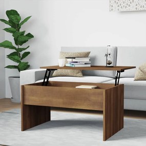 Tavolino Rovere Marrone 80x50,5x41,5 Cm İn Legno Multistrato /