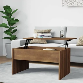 Tavolino Rovere Marrone 80x50,5x41,5 Cm İn Legno Multistrato /