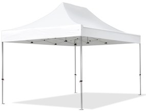 TOOLPORT 3x4,5m gazebo pieghevole PVC ignifugo, PROFESSIONAL alluminio, bianco - (578682)