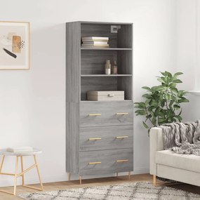 Credenza grigio sonoma 69,5x34x180 cm in legno multistrato