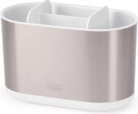 Portaspazzolino verticale argentato in acciaio inox Duo Steel – Joseph Joseph