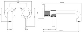 Parte esterna miscelatore lavabo a parete bocca corta senza scarico inciso 58088 gessi