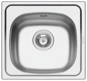 Lavello integrato 1 vasca DELINIA Neva inox L 44 x L 47 cm argento