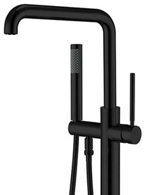 Miscelatore vasca freestanding a pavimento nero opaco tondo