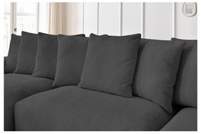 Divano angolare grigio con rivestimento in velluto a coste Voltaire – Bobochic Paris