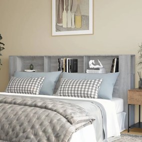 Testiera Con Scomparti Grigio Sonoma 220x18,5x104,5 Cm /