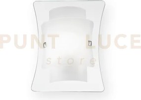 Triplo applique a parete in triplo vetro 1 luce attacco e27 bianco