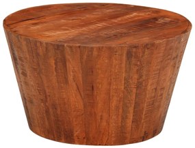 Tavolino Da Salotto Ø52x30 Cm Legno Grezzo Massello Di Mango /