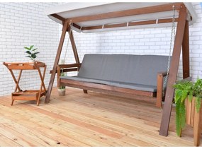 Altalena da giardino in legno grigio-marrone Adelaida - Rojaplast