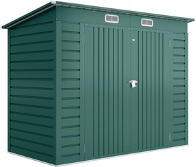 Capanno Porta Attrezzi 249x121x183 cm con 2 Prese d'Aria e Chiavistello in Acciaio Verde...