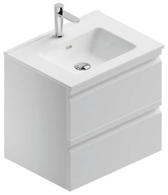 Mobile sottolavabo e lavabo Pull per vasca centrale bianco opaco in mdf L 60 x H 56 x P 46 cm 2 cassetti