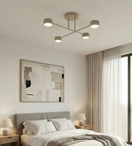 Plafoniera da soffitto HALO 4 in acciaio 4xGX53 - Mokka o Burgundy