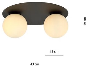 Plafoniera SOLAR 2xE14/10W/230V nero/bianco