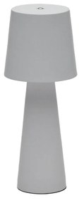 Kave Home - Lampada da tavolo piccola da esterni Arenys in metallo con finitura un grigio