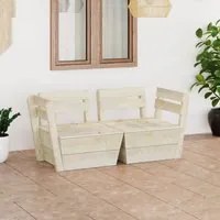 Divano da Giardino a 2 Posti su Pallet Legno Abete Impregnato 3063708