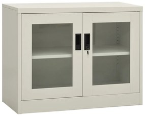 Armadio Per Ufficio Grigio Chiaro 90x40x70 Cm İn Acciaio /