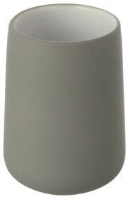 Bicchiere porta spazzolini da appoggio in ceramica grigia Sidney