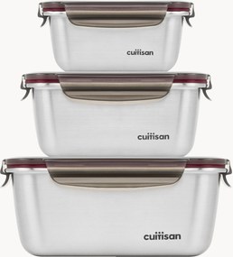 Set di 3 contenitori con coperchio a clip Cuitisan Flora