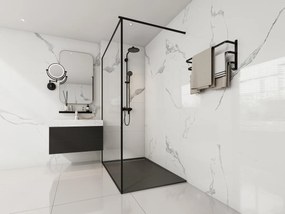 Piatto per doccia da posare o da incasso 140 x 90 cm in Resina Nero - LYROSA