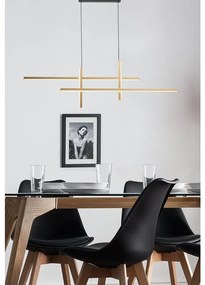 Lampadario LED glamour Trinidad nero, luce con 3 temperature di colore 1900 lumen, NOVECENTO