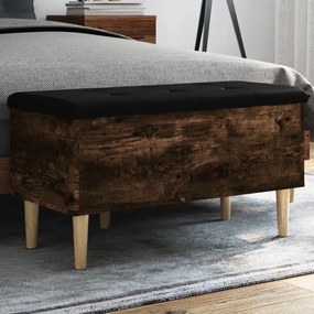 Panca Portaoggetti Rovere Fumo 82x42x46 Cm Legno Multistrato /