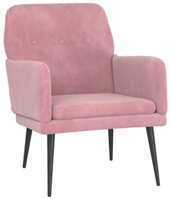 Poltrona rosa 62x79x79 cm velluto