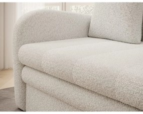 Divano bianco allungabile/con contenitore e rivestimento in bouclé 130 cm Ario – ELTAP