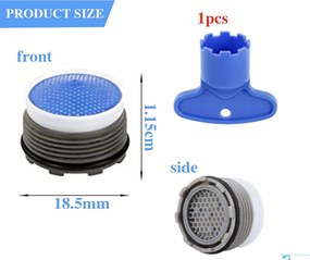 Set di 6 aeratori per rubinetto EYN DEL1744 da 18,5 mm in plastica, in più varianti di colore