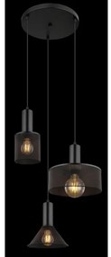 Globo 15648-3H - Lampadario a sospensione con filo JEDD 3xE27/60W/230V nero