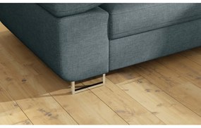 Divano angolare blu allungabile/con contenitore (con penisola a destra/a L) Anton – ELTAP