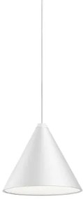 FLOS String Light Testa a Cono Lampada da sospensione/pavimento cavo 22 metri a luce diffusa in alluminio bianco